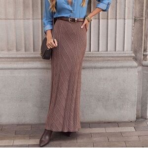 VICI cable knit maxi skirt